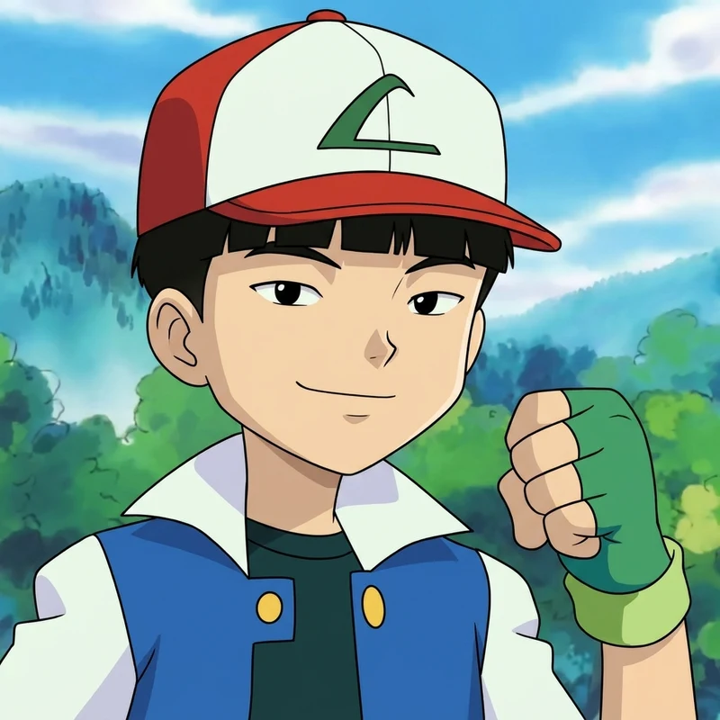 KIMASH, trainer in a red and white cap with a green glove